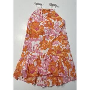 Janie and Jack Girls Size 5 Coral Orange Pink Sun Sleeveless Dress